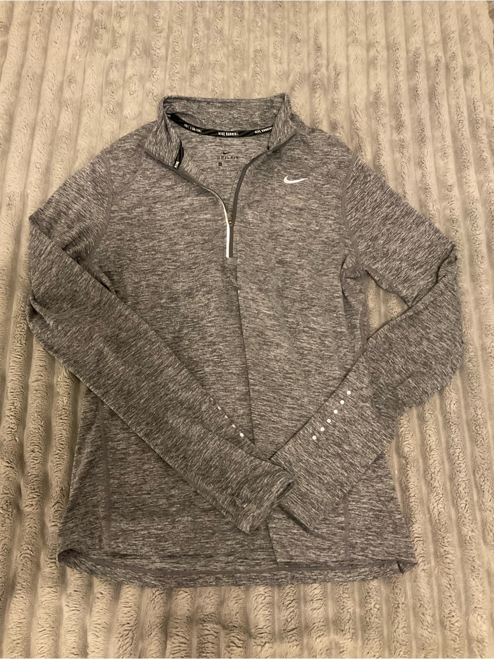Nike Heather Gray Quarter-Zip Performance Top